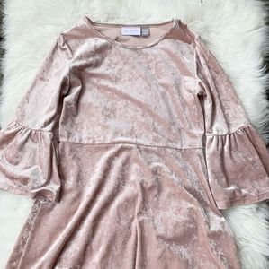 Pink velvet kids dress